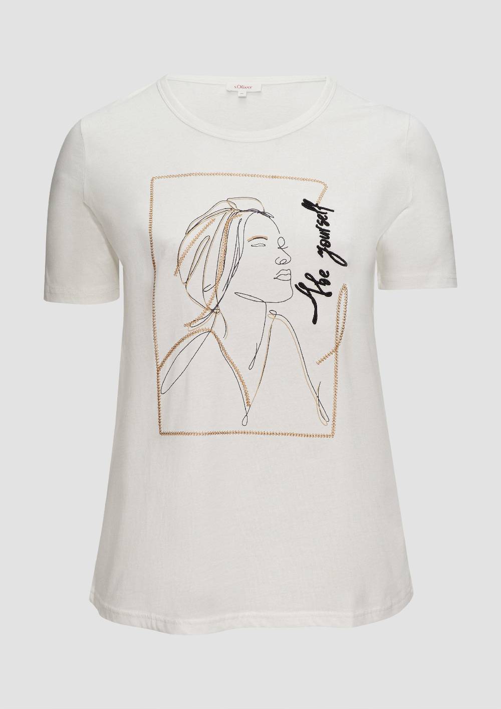 s.Oliver T-Shirt mit Stickerei-Artwork Neueste Mode