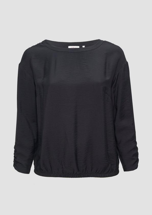 s.Oliver Viskose-Bluse mit elastischem Saum Online Outlet