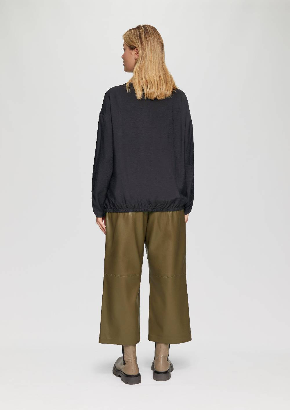 s.Oliver Viskose-Bluse mit elastischem Saum Online Outlet