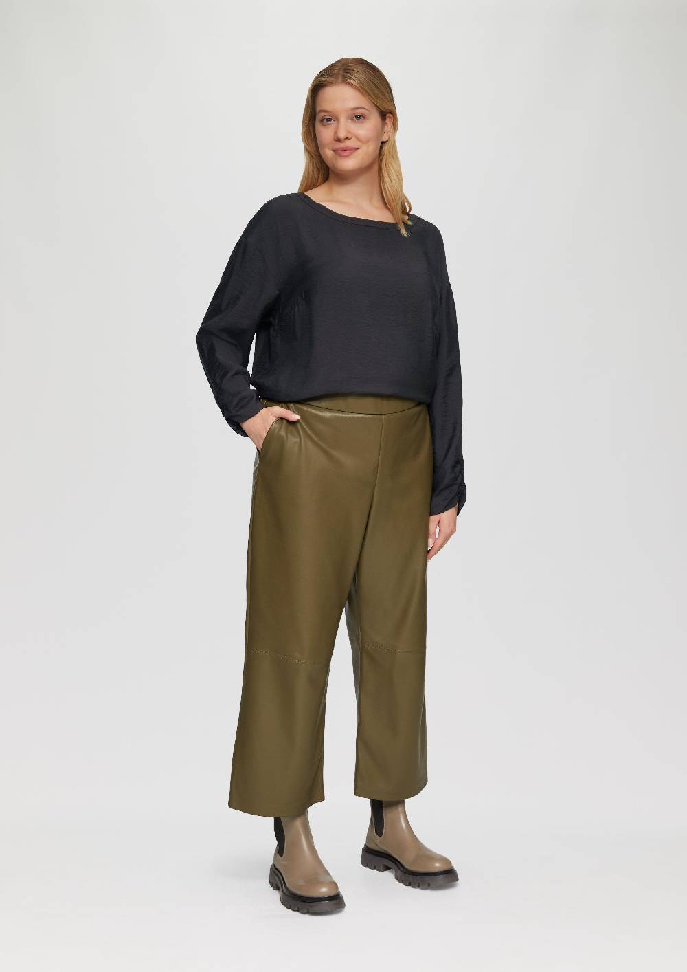 s.Oliver Viskose-Bluse mit elastischem Saum Online Outlet