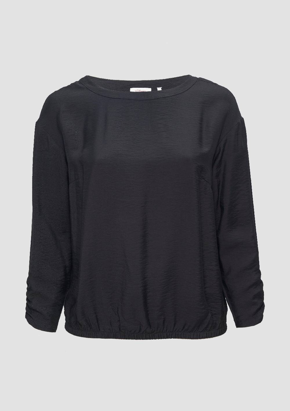 s.Oliver Viskose-Bluse mit elastischem Saum Online Outlet
