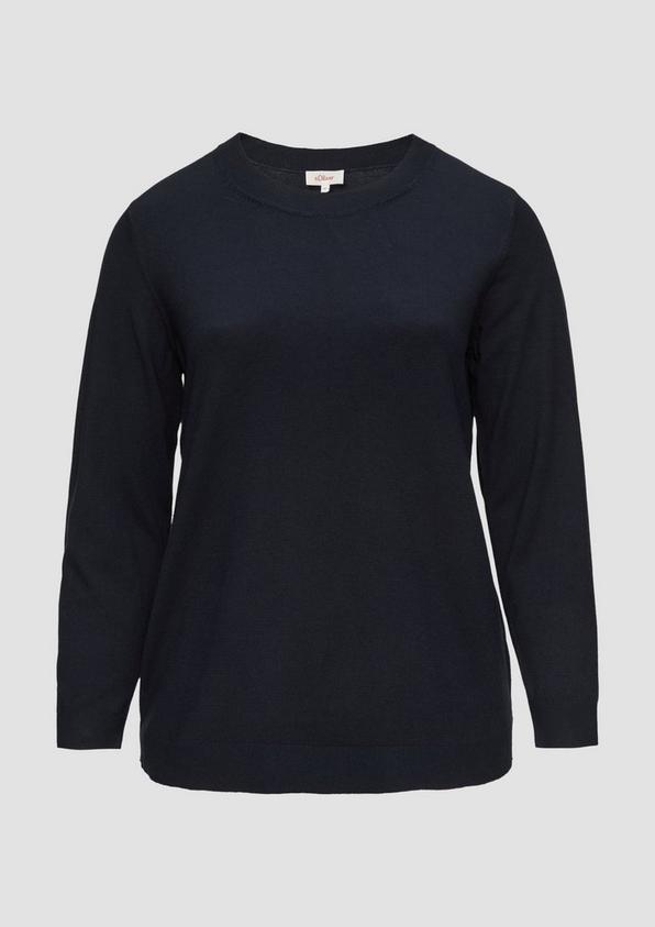 s.Oliver Strickpullover mit Rundhalsausschnitt Tiefpreis