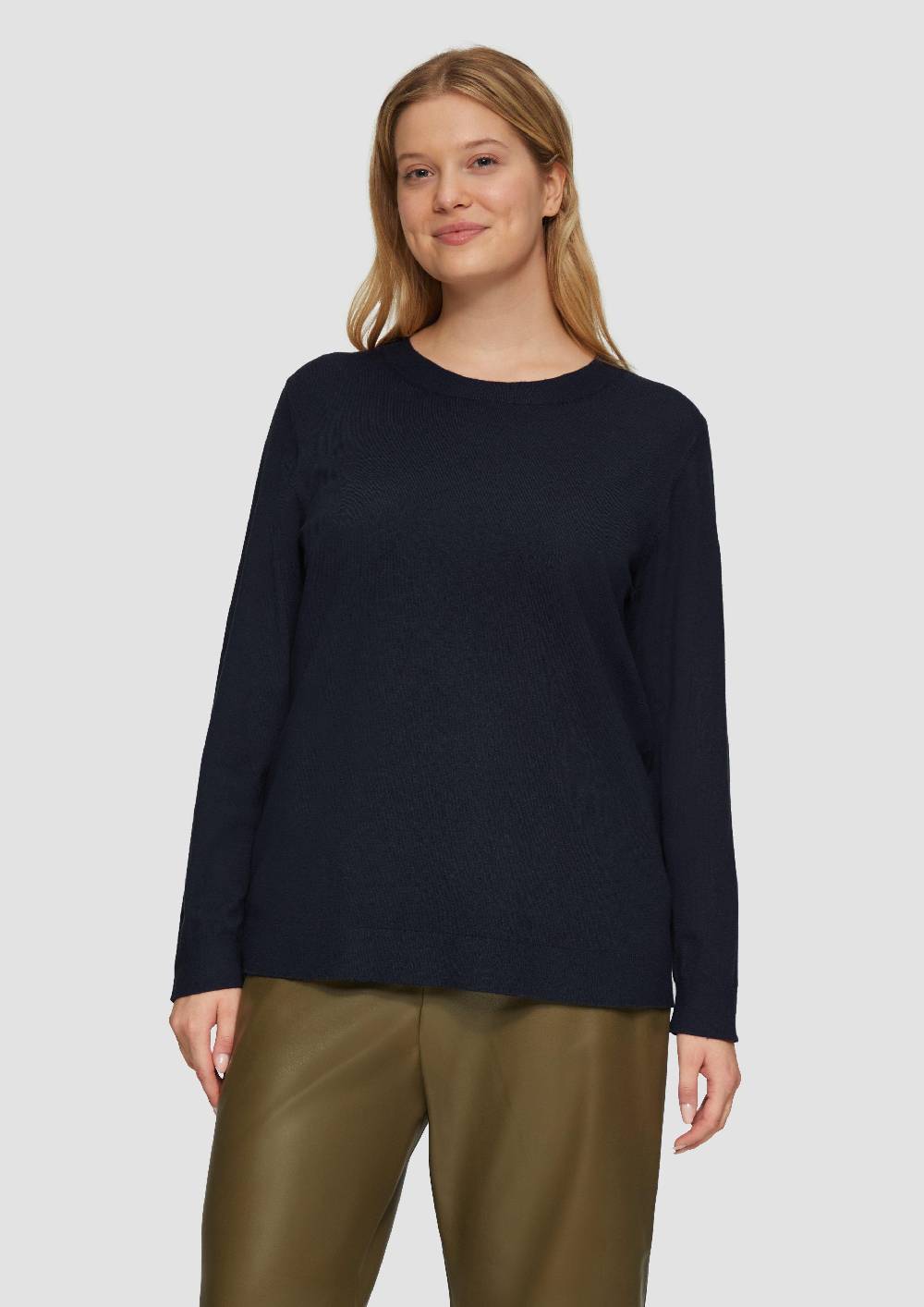 s.Oliver Strickpullover mit Rundhalsausschnitt Tiefpreis