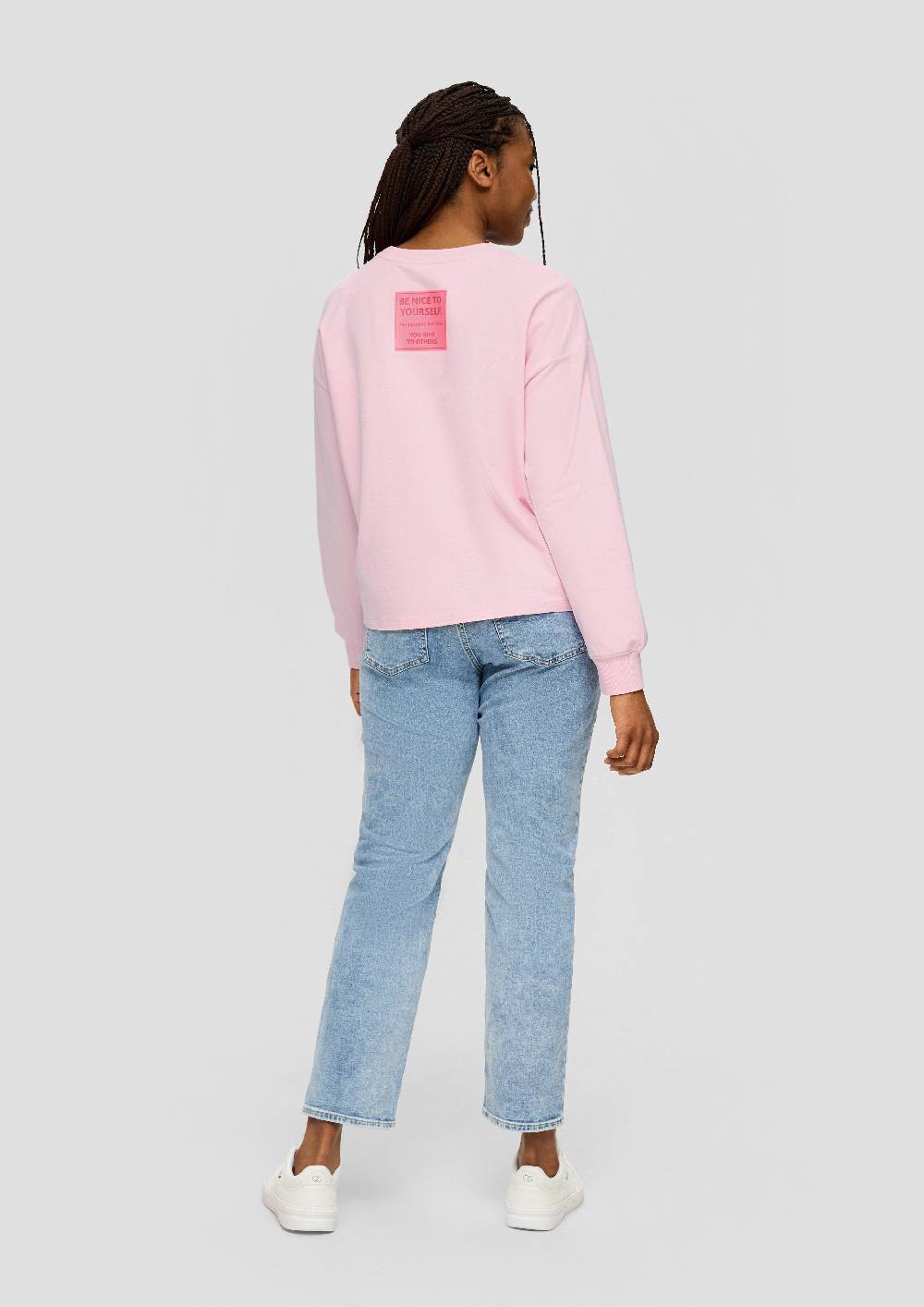 s.Oliver Sweatshirt im Boxy Cut mit Rückenprint Kostenlose Rückgabe