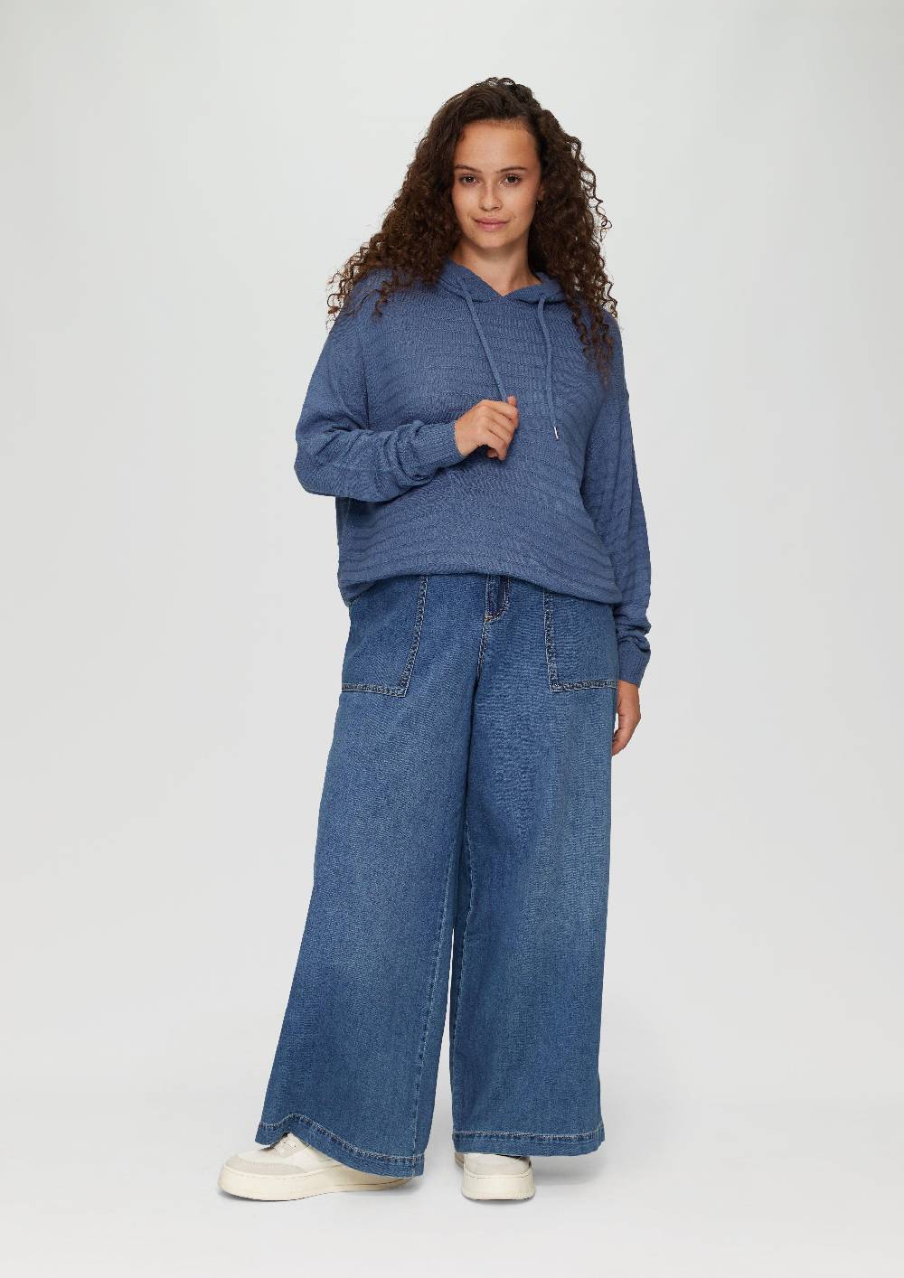 s.Oliver Strukturierter Strickpullover mit Kapuze Letzte 2 Tage