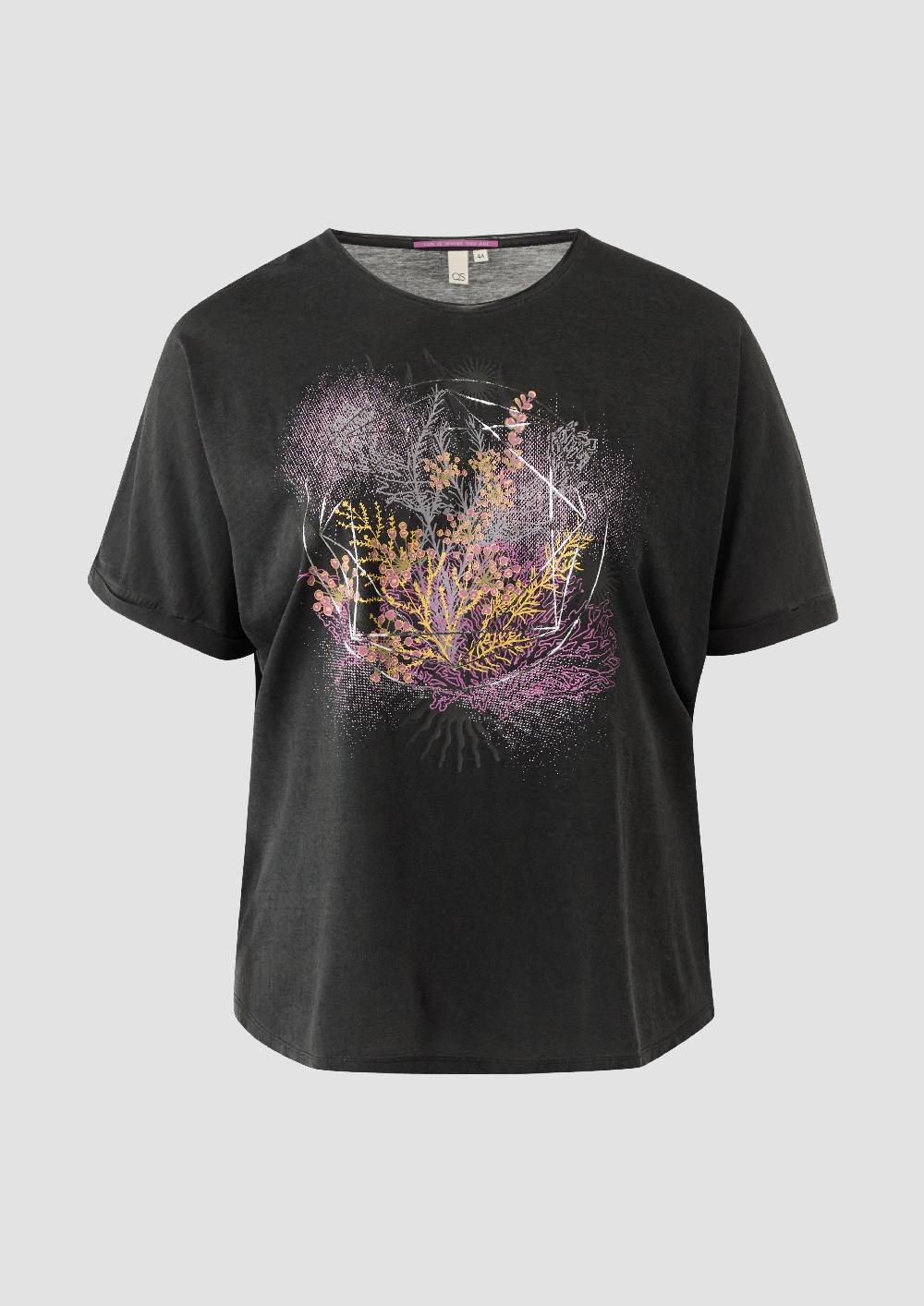 s.Oliver Oversize-Shirt mit Rundhalsausschnitt und Frontprint Zeitbegrenzte Promotion