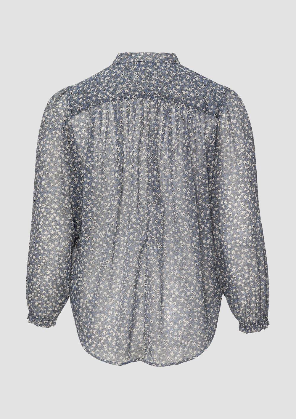 s.Oliver Leicht transparente Chiffonbluse mit Puffärmeln Sonderangebot der Fabrik