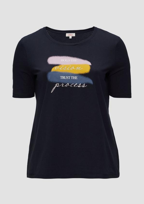 s.Oliver T-Shirt mit Rundhalsausschnitt und Front-Print Im Verkauf