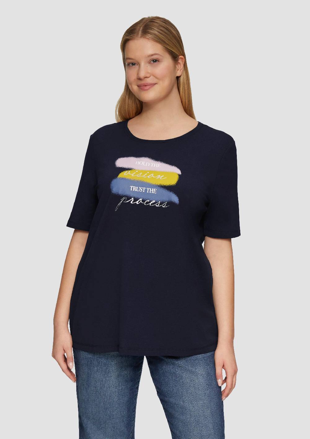 s.Oliver T-Shirt mit Rundhalsausschnitt und Front-Print Im Verkauf