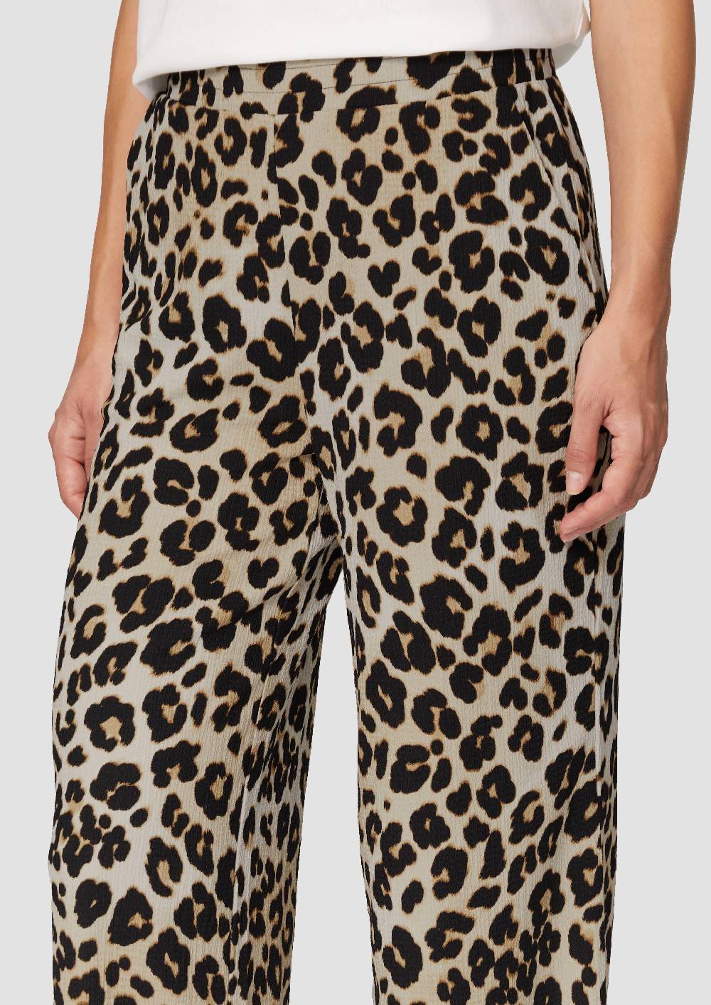 s.Oliver Hose mit Wide Leg aus strukturiertem Jersey Limitierter Zeitrabatt