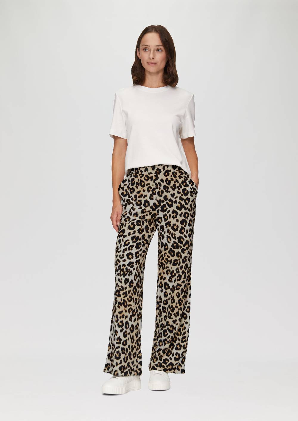 s.Oliver Hose mit Wide Leg aus strukturiertem Jersey Limitierter Zeitrabatt