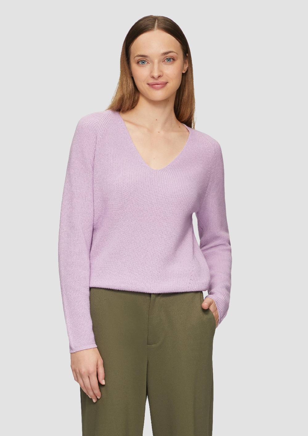s.Oliver Strickpullover mit V-Ausschnitt und Raglan-Ärmeln Fabrik Onlineshop