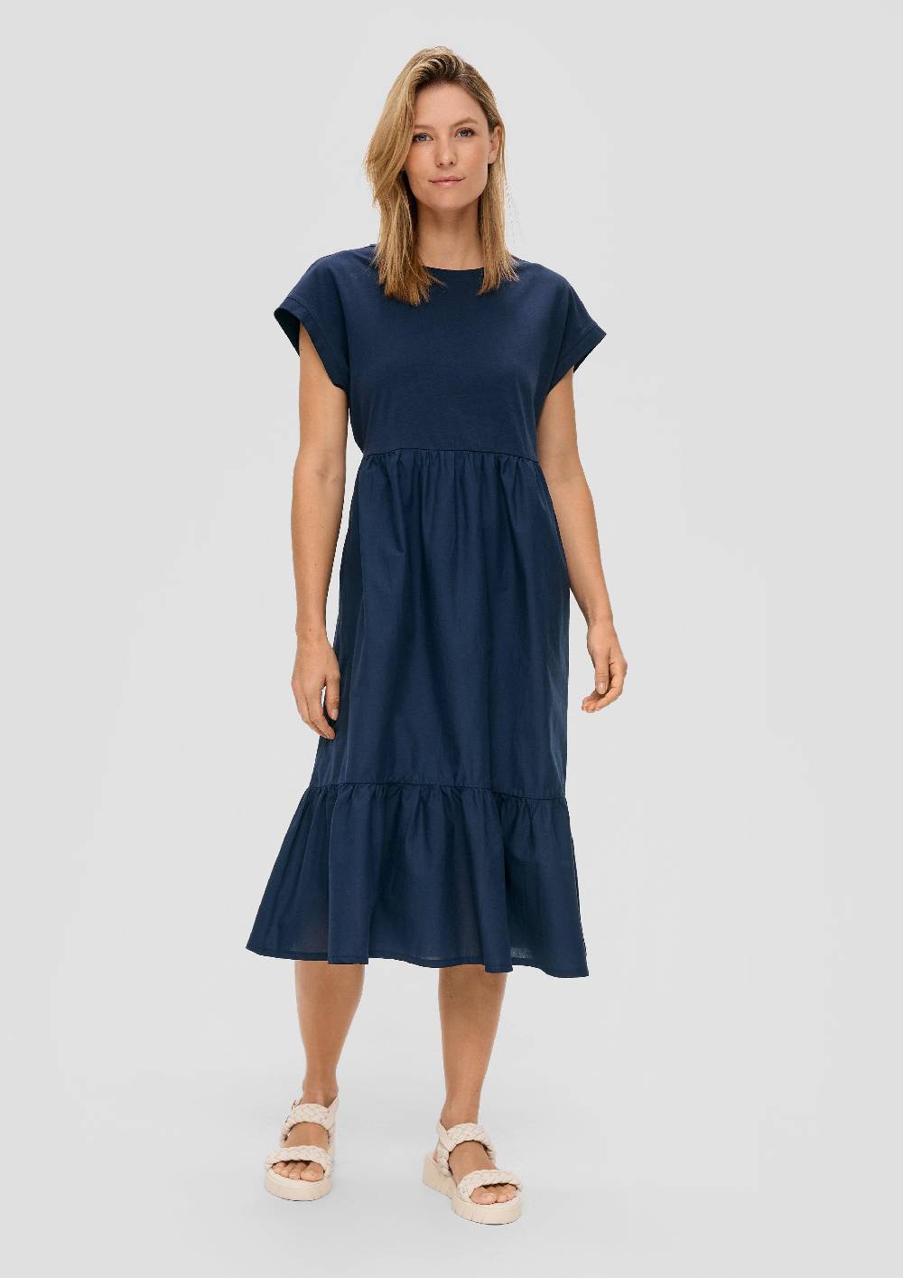 s.Oliver Luftiges Baumwollkleid im Fabricmix und Relaxed Fit Versandkostenfrei