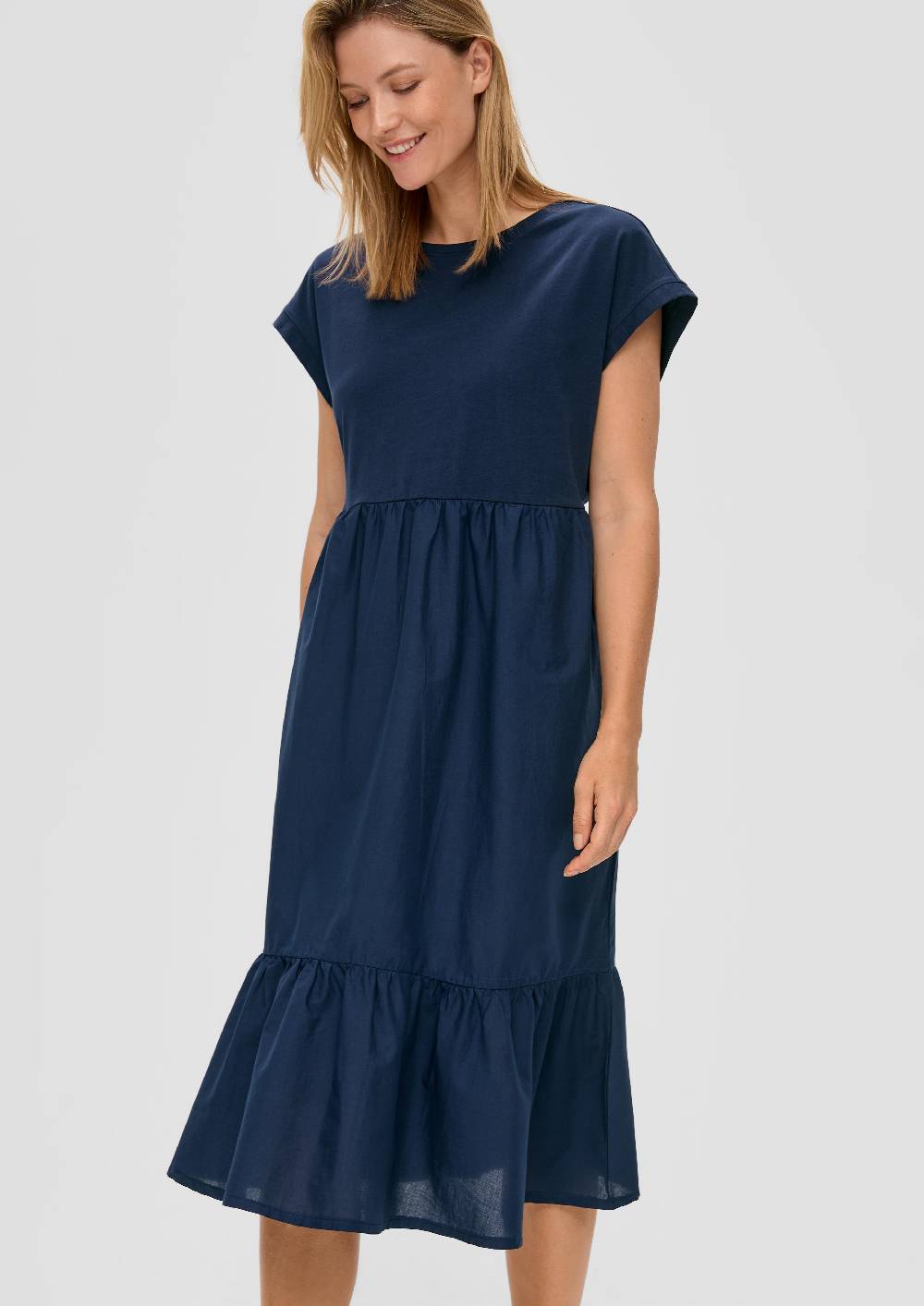 s.Oliver Luftiges Baumwollkleid im Fabricmix und Relaxed Fit Versandkostenfrei
