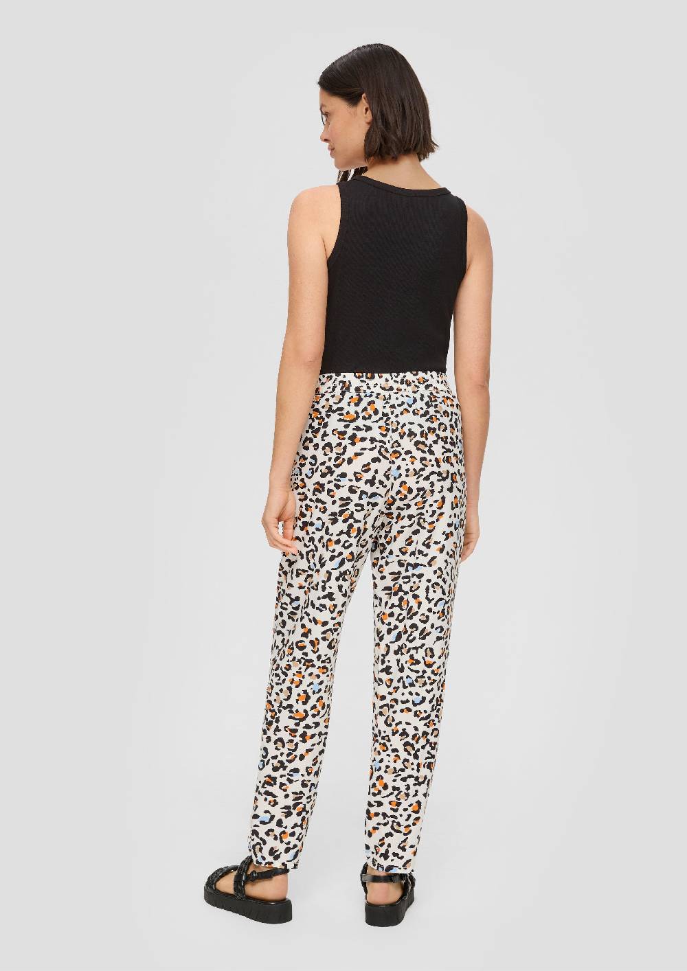 s.Oliver Hose aus reiner Viskose mit Artwork-Print Online Shopping