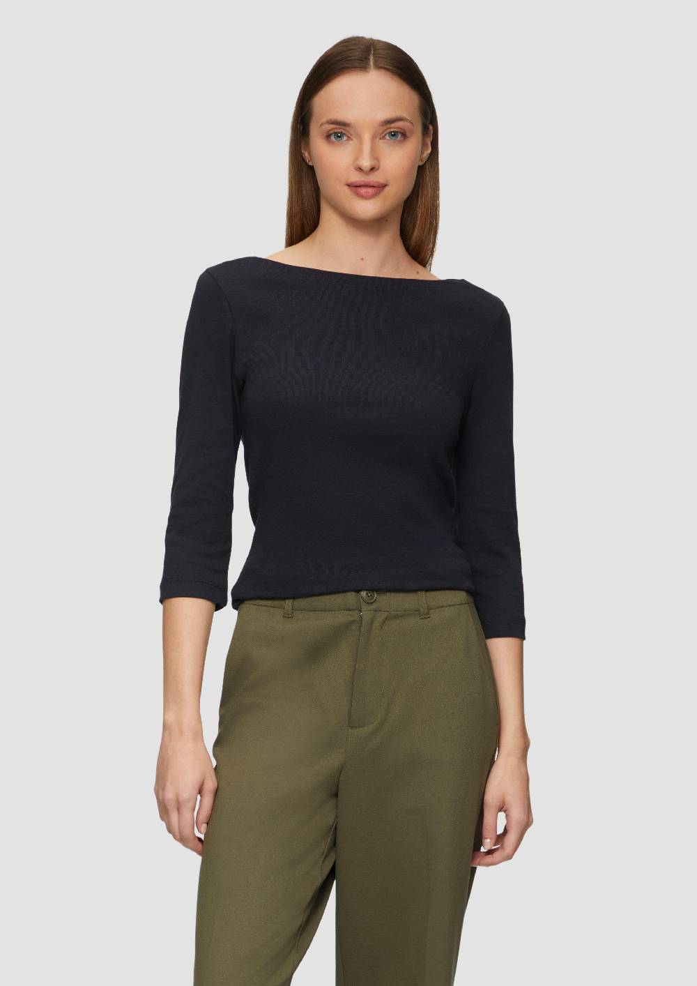 s.Oliver T-Shirt mit 3/4-Arm und U-Boot Ausschnitt Preisnachlass