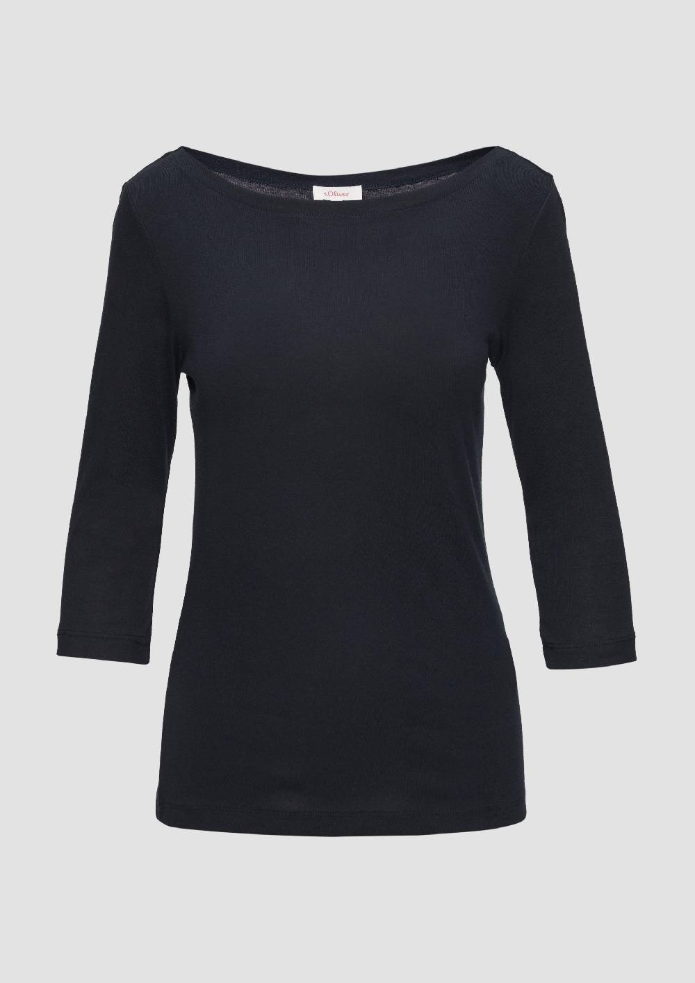 s.Oliver T-Shirt mit 3/4-Arm und U-Boot Ausschnitt Preisnachlass