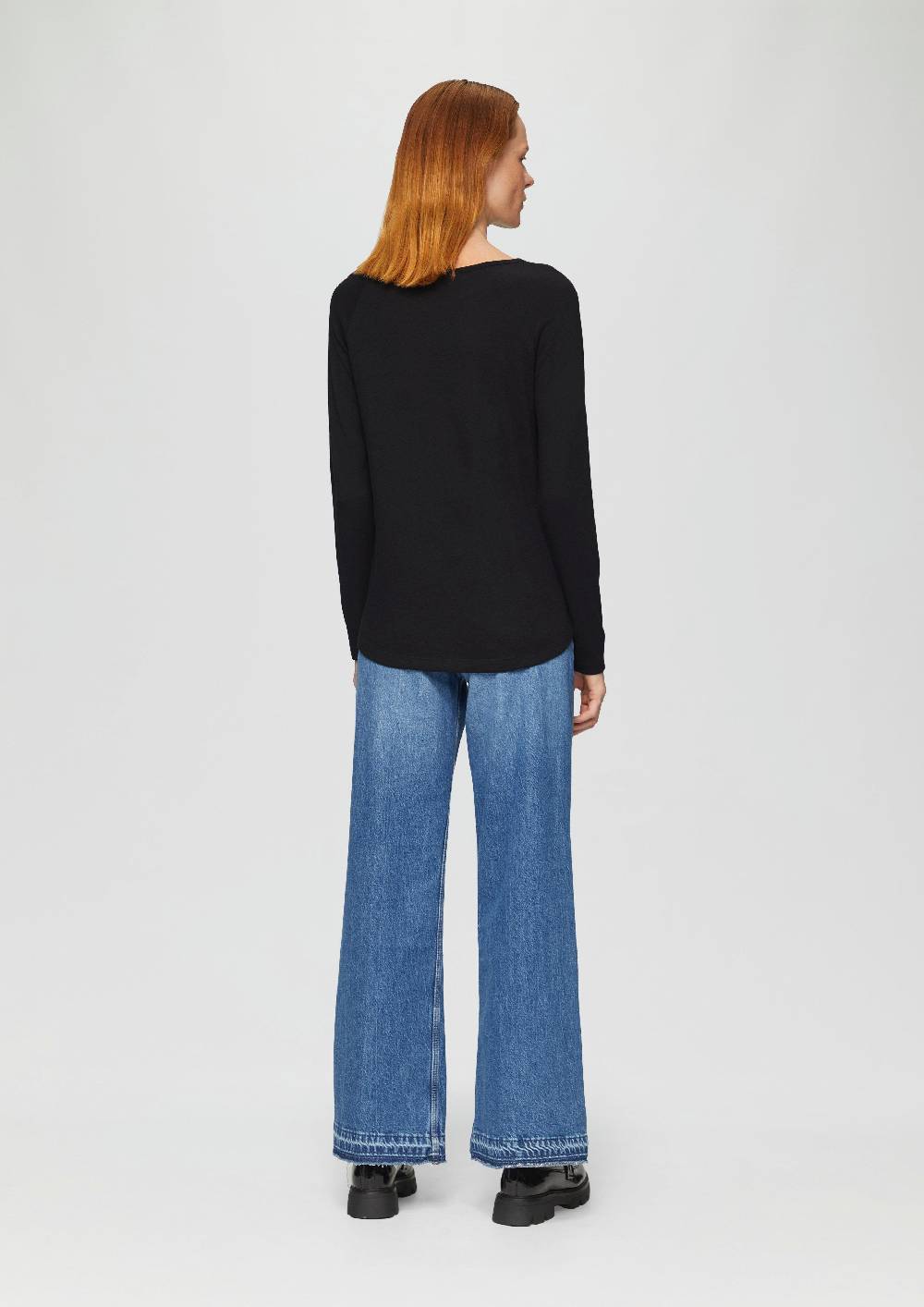 s.Oliver Langarmshirt mit Flammgarnstruktur und Raglanärmeln Black Friday