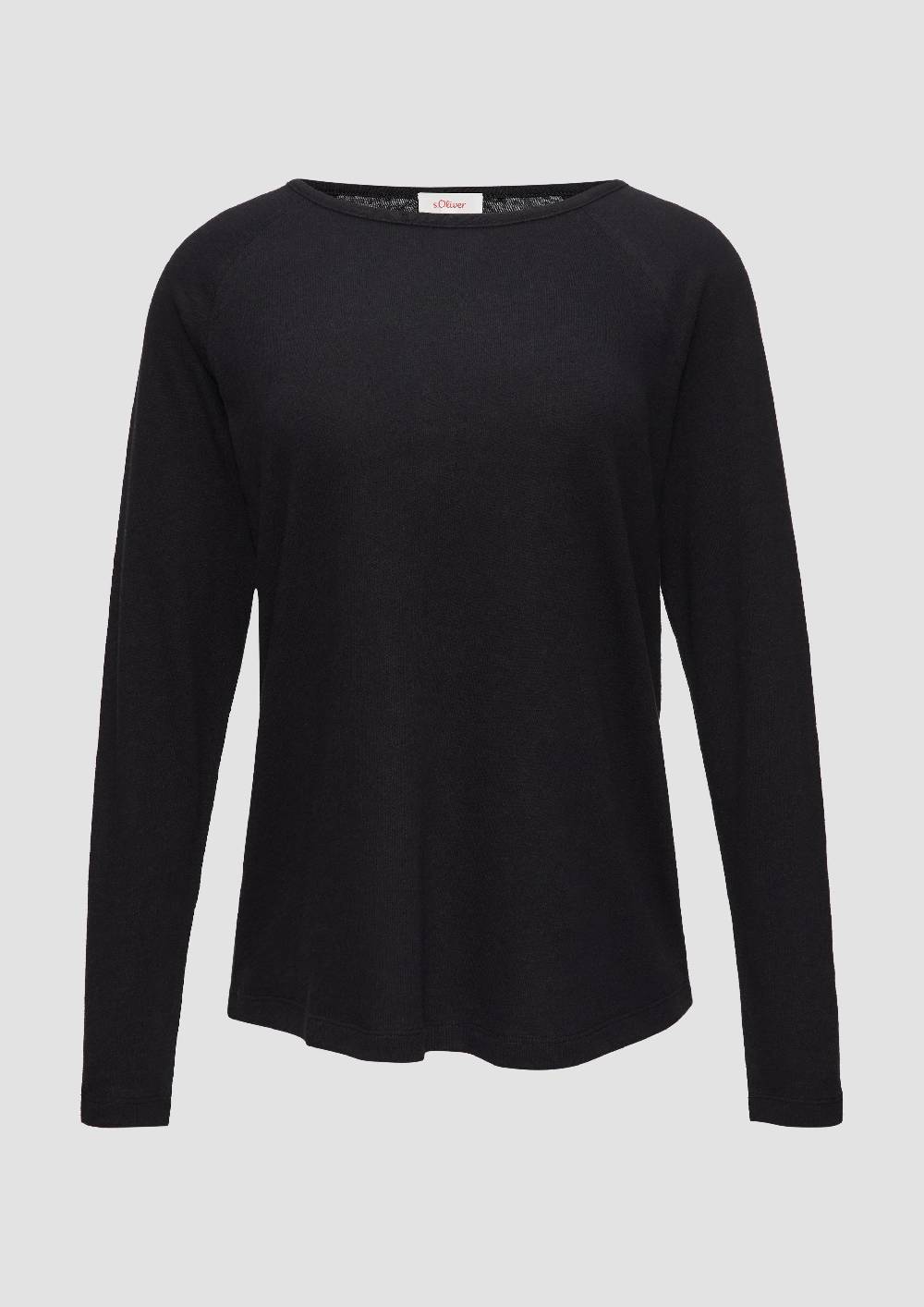 s.Oliver Langarmshirt mit Flammgarnstruktur und Raglanärmeln Black Friday