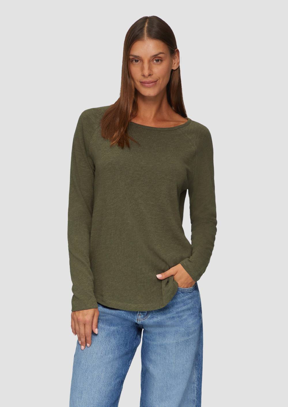s.Oliver Langarmshirt mit Flammgarnstruktur und Raglanärmeln Cyber Monday