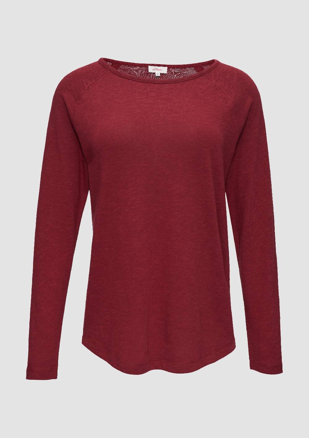 s.Oliver Langarmshirt mit Flammgarnstruktur und Raglanärmeln Weihnachtsangebot