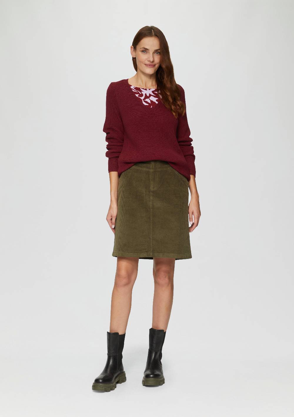 s.Oliver Strickpullover mit V-Ausschnitt aus Baumwollmix VIP-Rabatte