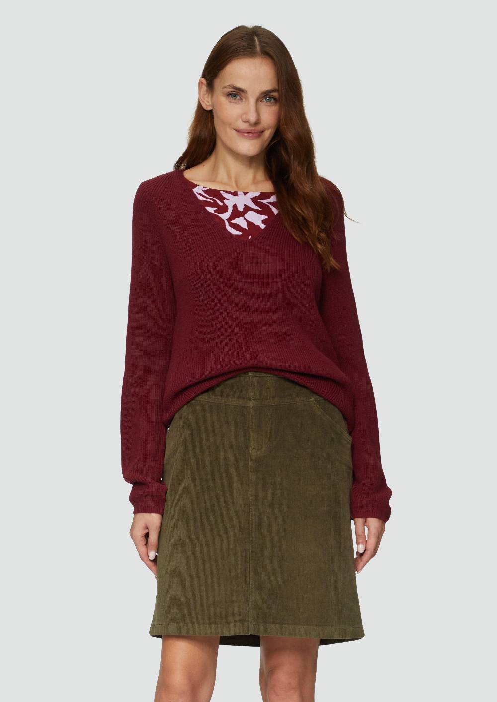 s.Oliver Strickpullover mit V-Ausschnitt aus Baumwollmix VIP-Rabatte