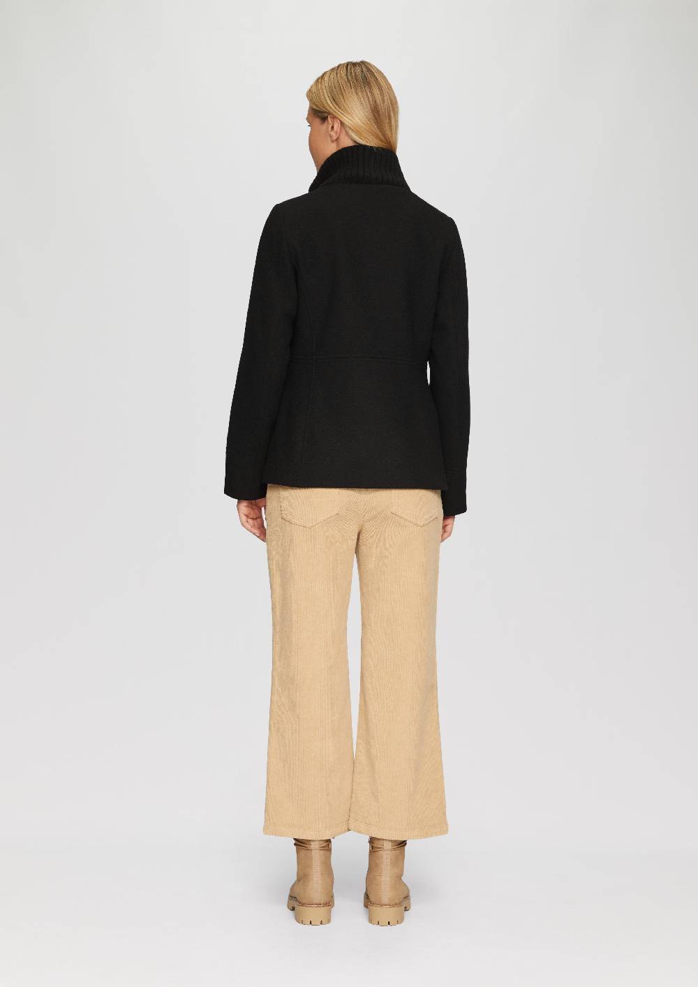 s.Oliver Twilljacke mit Strick-Stehkragen und Eingrifftaschen Kostenlose Rückgabe