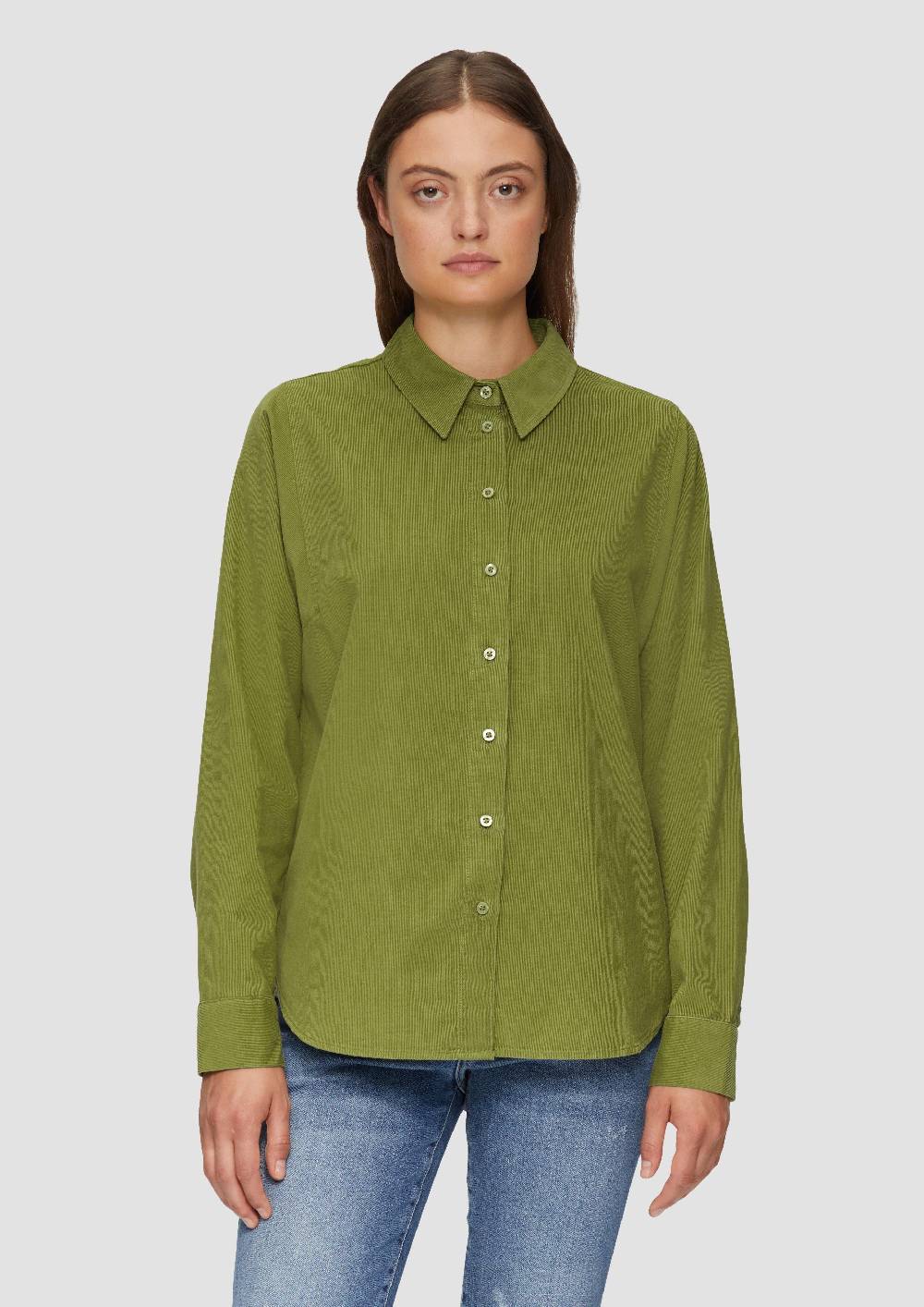 s.Oliver Cordbluse im Relaxed Fit mit Naht-Details Begrenzte Freigabe