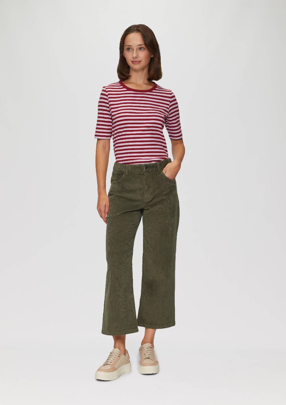 s.Oliver Elastische Culotte aus Cord Neueste Stile