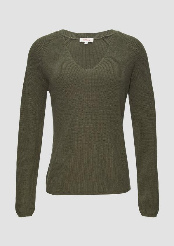 s.Oliver Strickpullover mit V-Ausschnitt und Raglan-Ärmeln Zeitbegrenzte Promotion