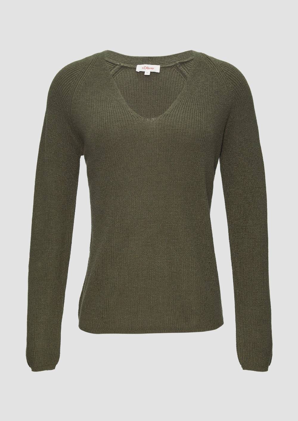 s.Oliver Strickpullover mit V-Ausschnitt und Raglan-Ärmeln Zeitbegrenzte Promotion