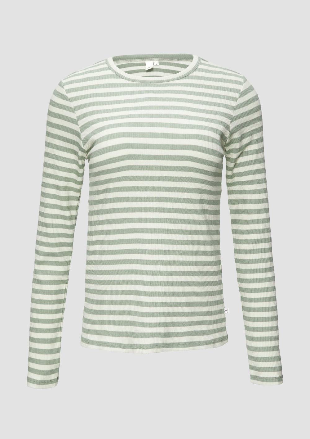 s.Oliver Geripptes Longsleeve im Slim Fit Sonderangebot der Fabrik