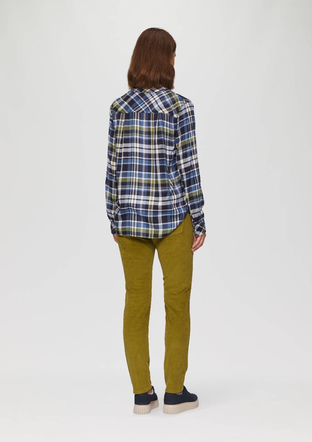 s.Oliver Karierte Bluse aus Viskosemix und Krempel-Detail Clearance-Verkauf