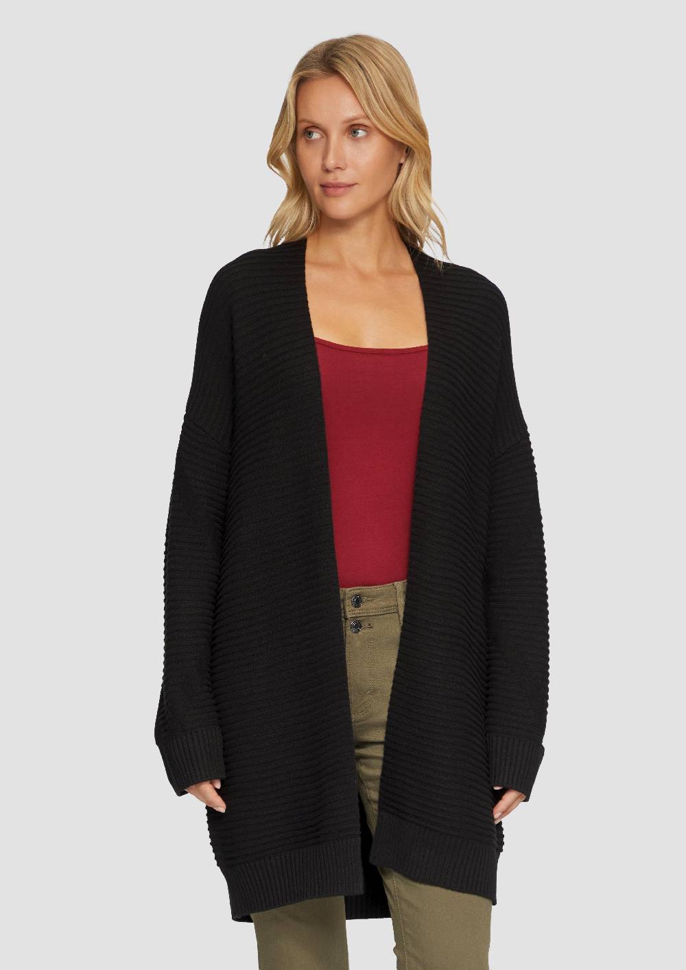 s.Oliver Strickjacke im Oversize-Look mit Ottoman-Struktur Kostenloser Versand international
