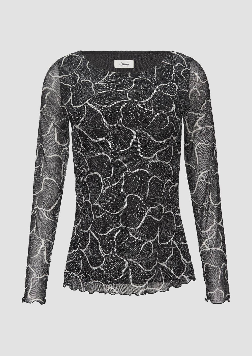 s.Oliver Mesh-Shirt mit U-Boot-Ausschnitt Speichern exportieren