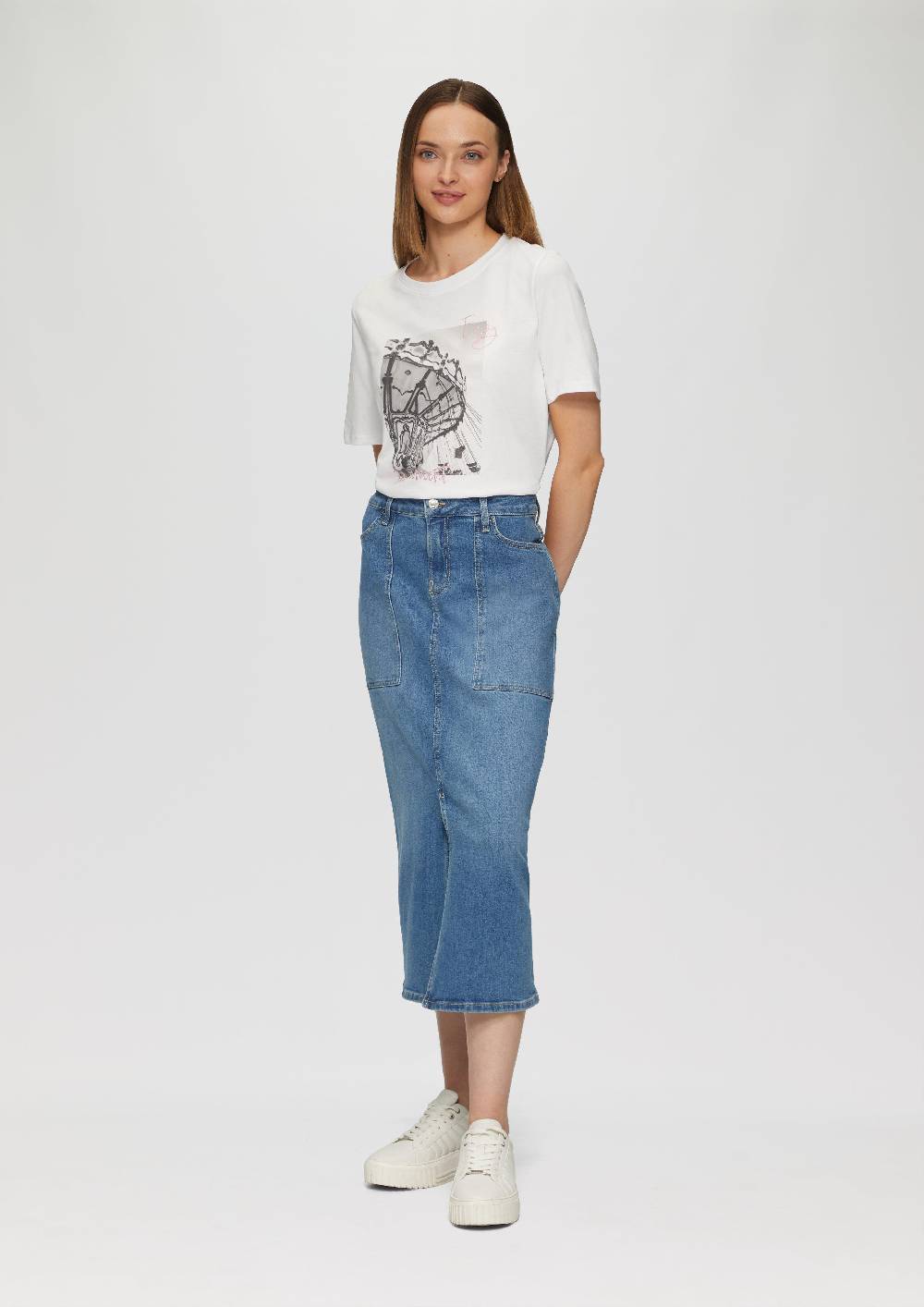s.Oliver T-Shirt mit Frontprint und Glitzer-Detail Rabatte dieses Monats
