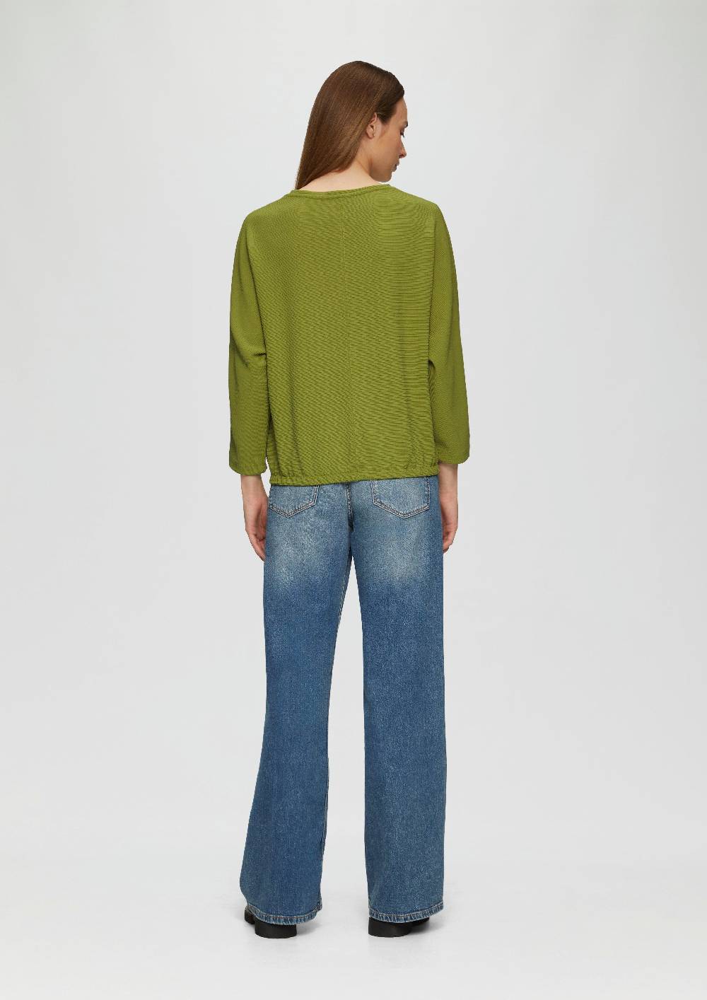 s.Oliver Strukturiertes Sweatshirt mit Fledermausarm im O-Shape Online