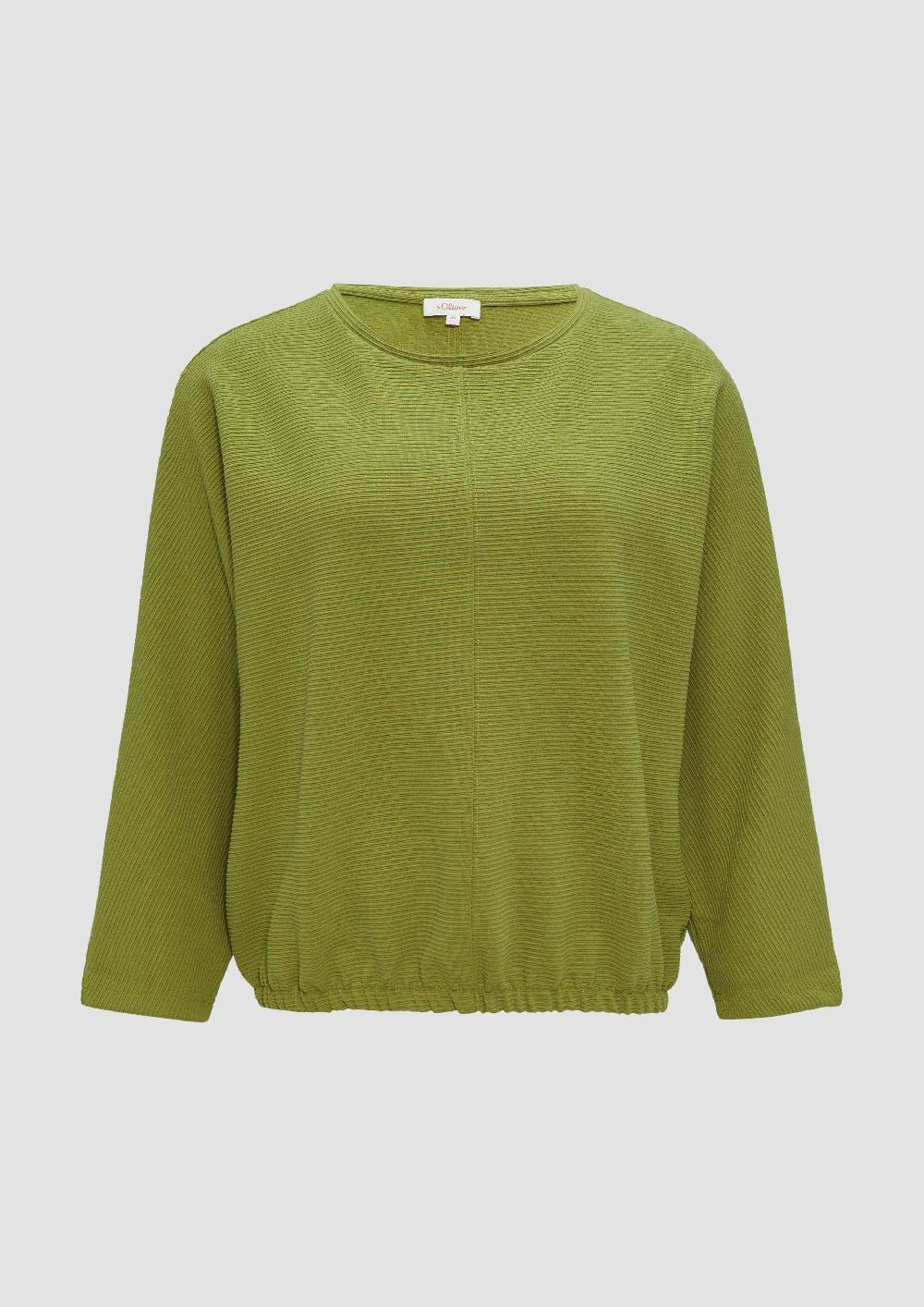 s.Oliver Strukturiertes Sweatshirt mit Fledermausarm im O-Shape Online