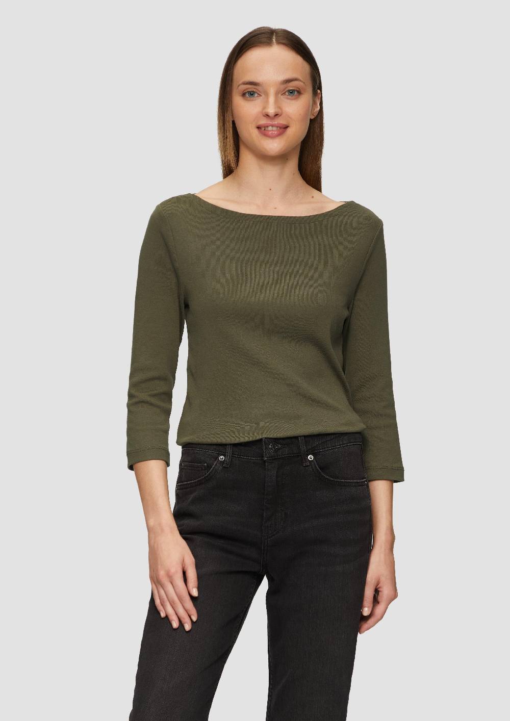 s.Oliver T-Shirt mit 3/4-Arm und U-Boot Ausschnitt Outlet
