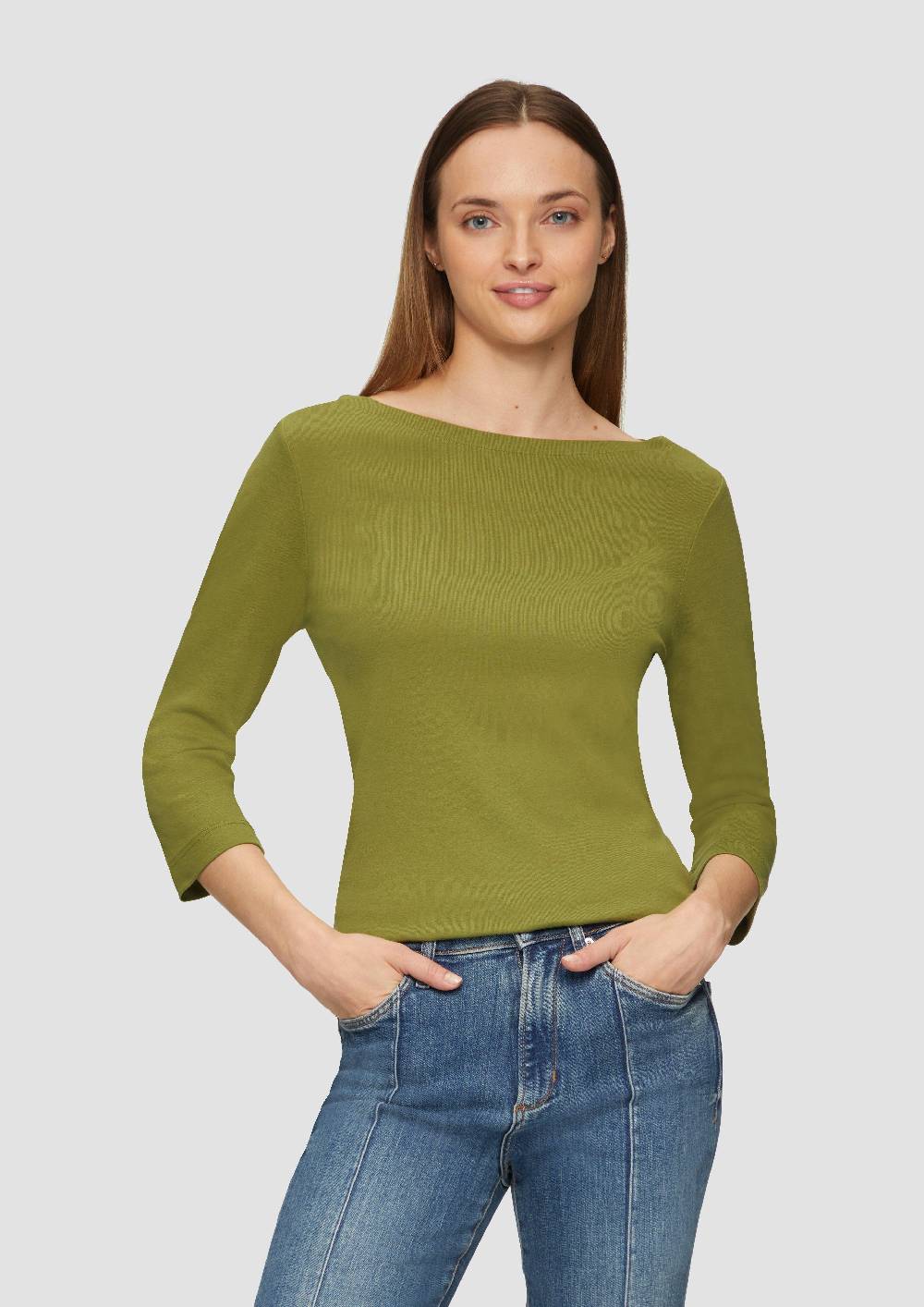 s.Oliver T-Shirt mit 3/4-Arm und U-Boot Ausschnitt Auslauf