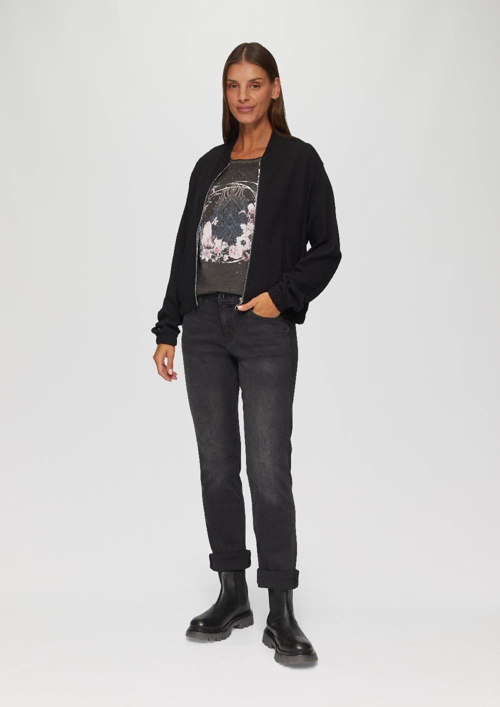 s.Oliver Gewaschenes T-Shirt mit Frontprint Verkauf