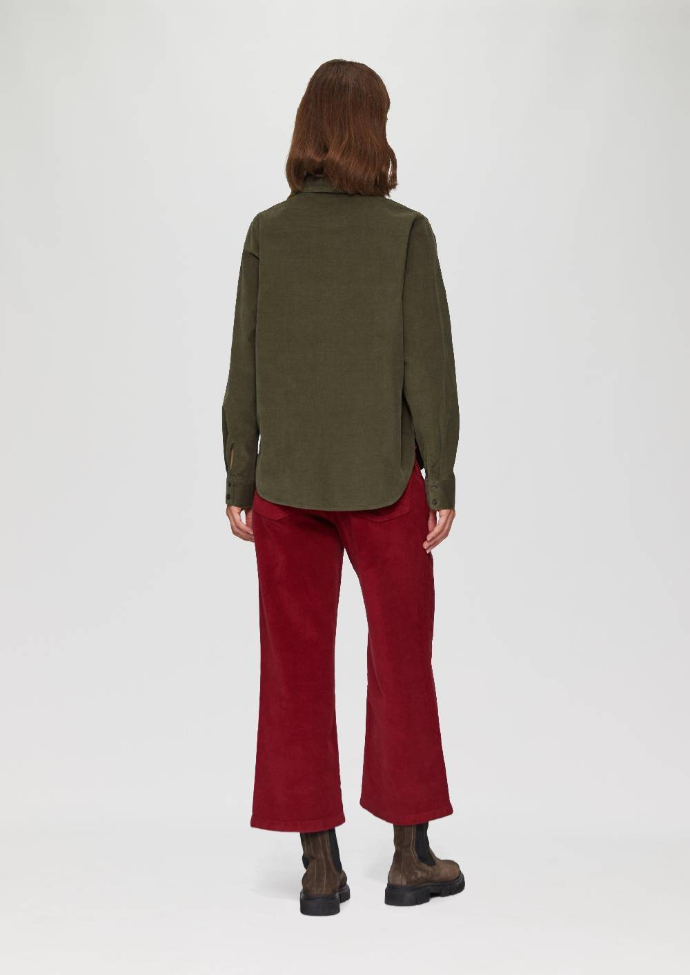 s.Oliver Cordbluse im Relaxed Fit mit Naht-Details Fabrikverkauf