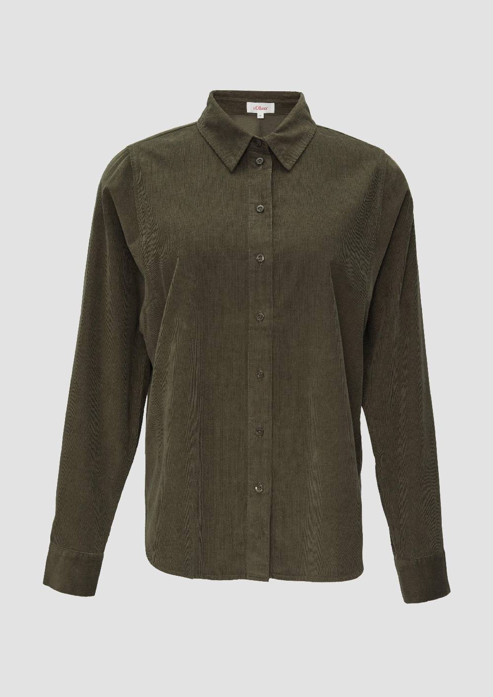 s.Oliver Cordbluse im Relaxed Fit mit Naht-Details Fabrikverkauf