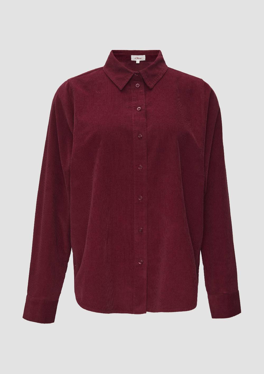 s.Oliver Cordbluse im Relaxed Fit mit Naht-Details Blitzverkäufe