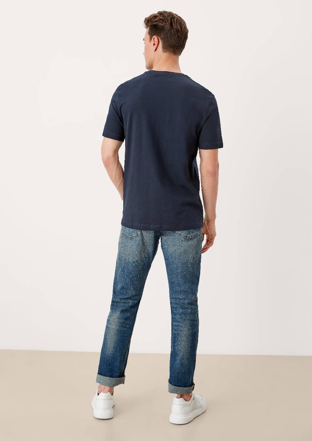 s.Oliver T-Shirt mit kleinem Logo-Print Fabrik Onlineshop