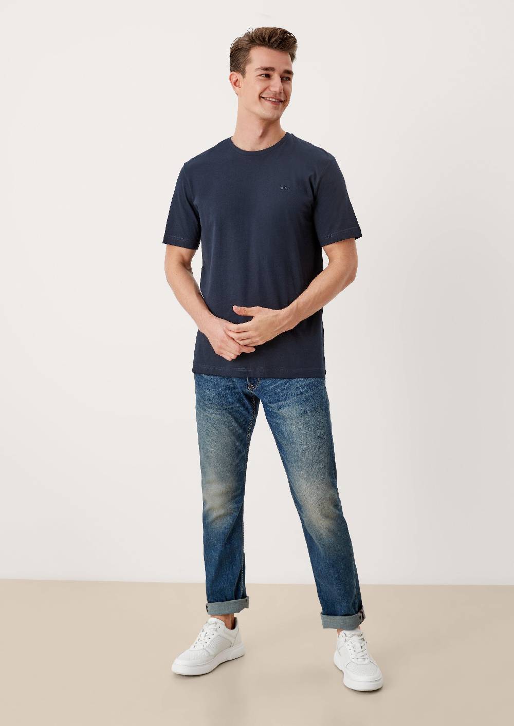 s.Oliver T-Shirt mit kleinem Logo-Print Fabrik Onlineshop