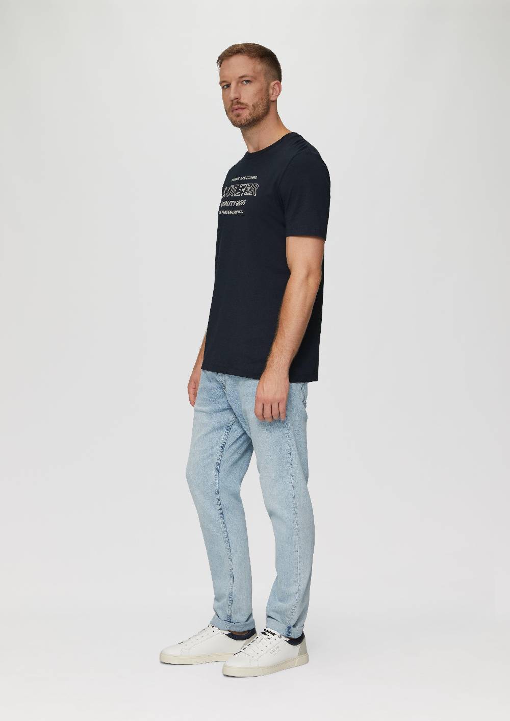 s.Oliver T-Shirt mit Logo-Motiven aus reiner Baumwolle Fabrikpreis