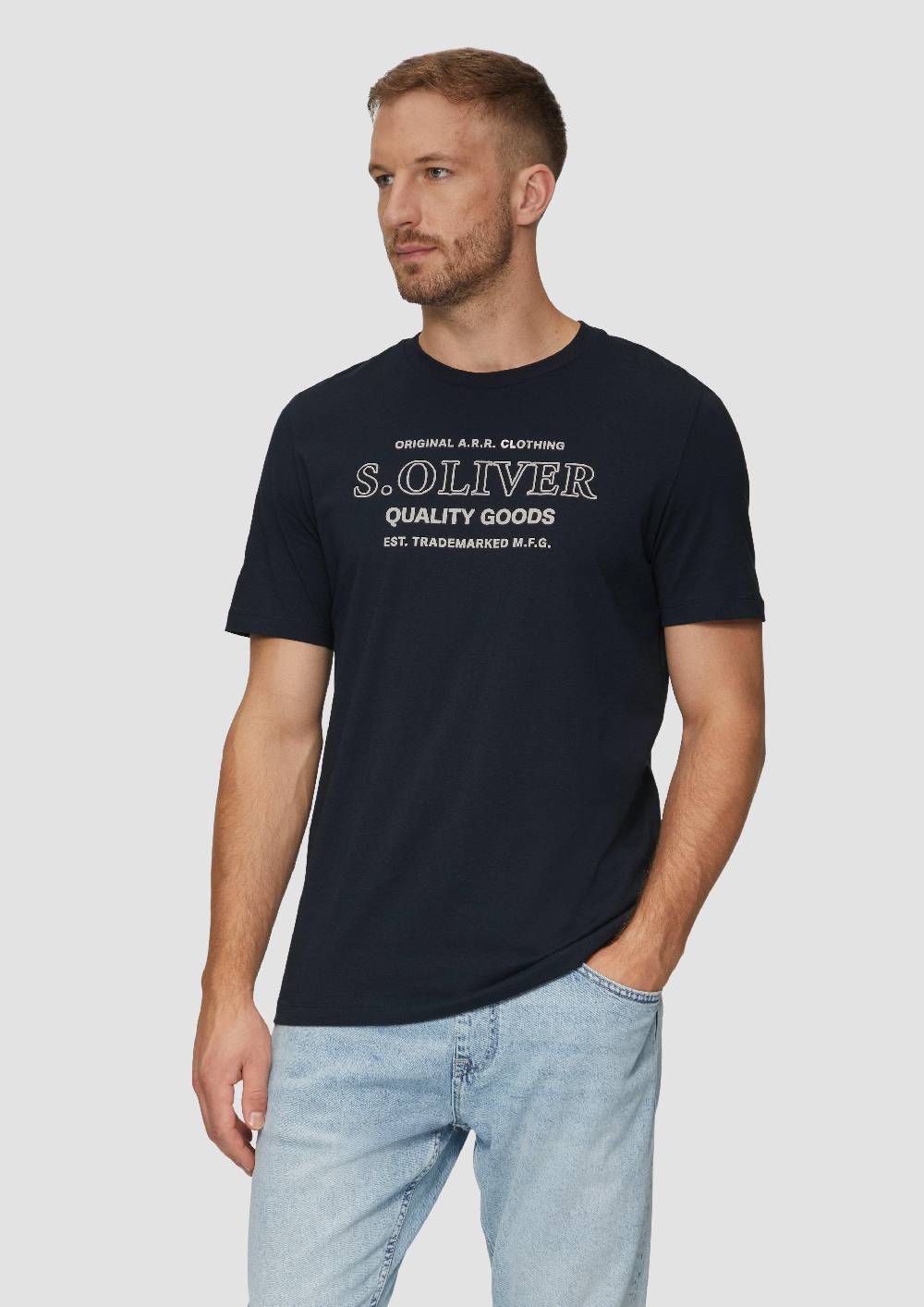 s.Oliver T-Shirt mit Logo-Motiven aus reiner Baumwolle Fabrikpreis