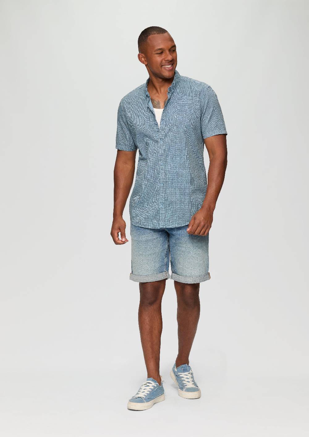 s.Oliver Regular: Kurzarmhemd mit All-over-Print Sonderangebot